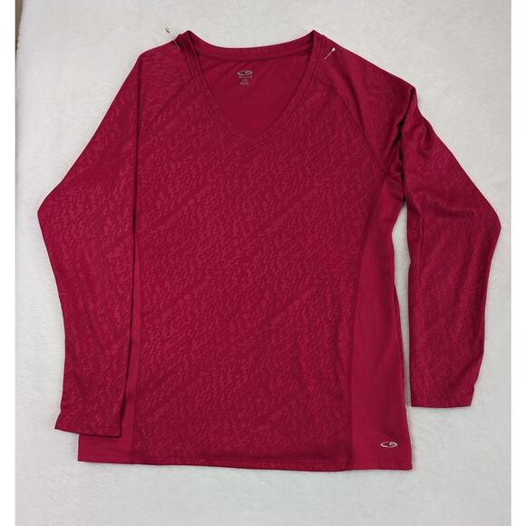 Champion Red Activewear Top polyesyer Bust 38 CB Length 27 Pattern In Fabric - Picture 1 of 7
